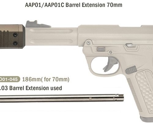 52177 AA CNC Barrel Extension Silencer AAP01 / AAP-01C (70 mm) - Black
