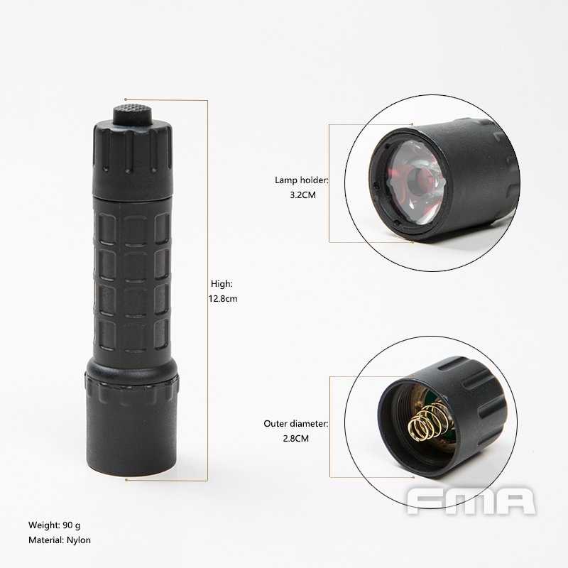 FMA 2020 LED Tactical Flashlight - Black