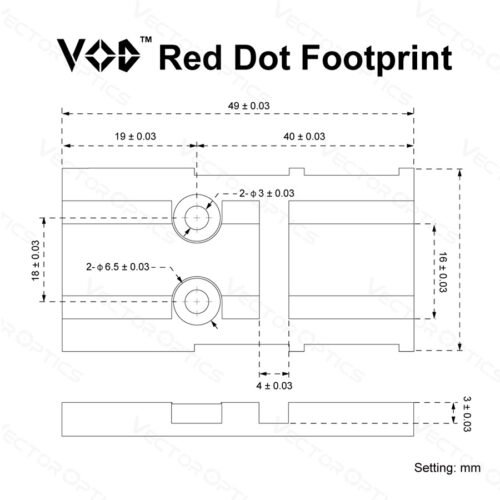VO FRENZY Plus (VOD) CNC Mounting Plate for G-series MOS pistols - Black