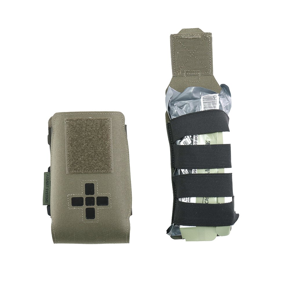WAS Small Horizontal IFAK Medic Pouch Laser-Cut - Ranger Green
