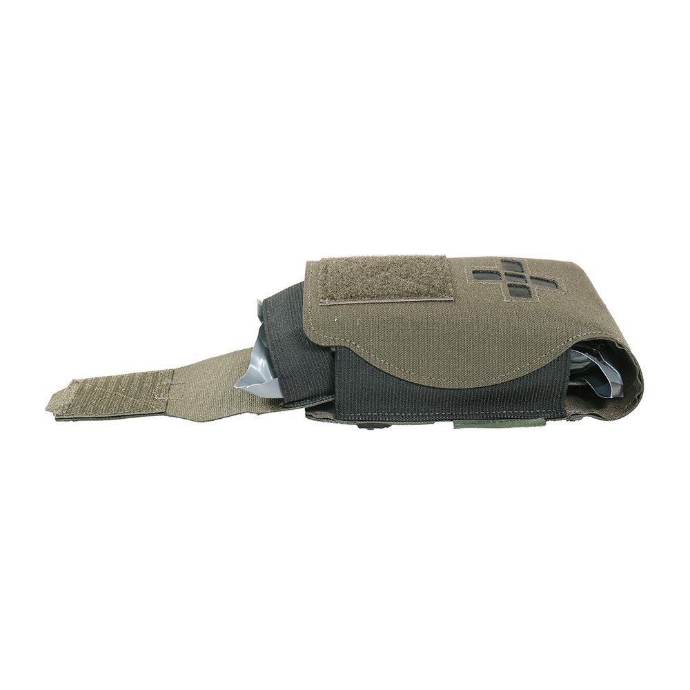 WAS Small Horizontal IFAK Medic Pouch Laser-Cut - Ranger Green