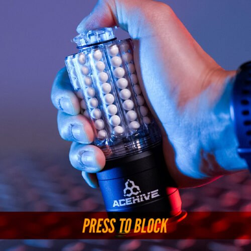 AceTech AceHive 40mm Gas Grenades, 80 BBs (2 pcs) and SPAWNER Loader - Transparent