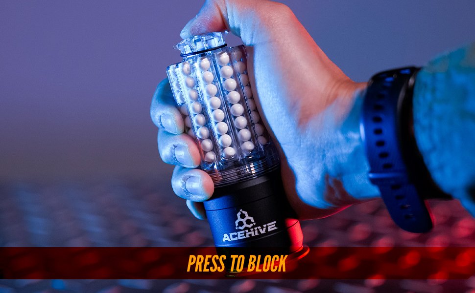 AceTech AceHive 40mm Gas Grenades, 80 BBs (2 pcs) and SPAWNER Loader - Transparent