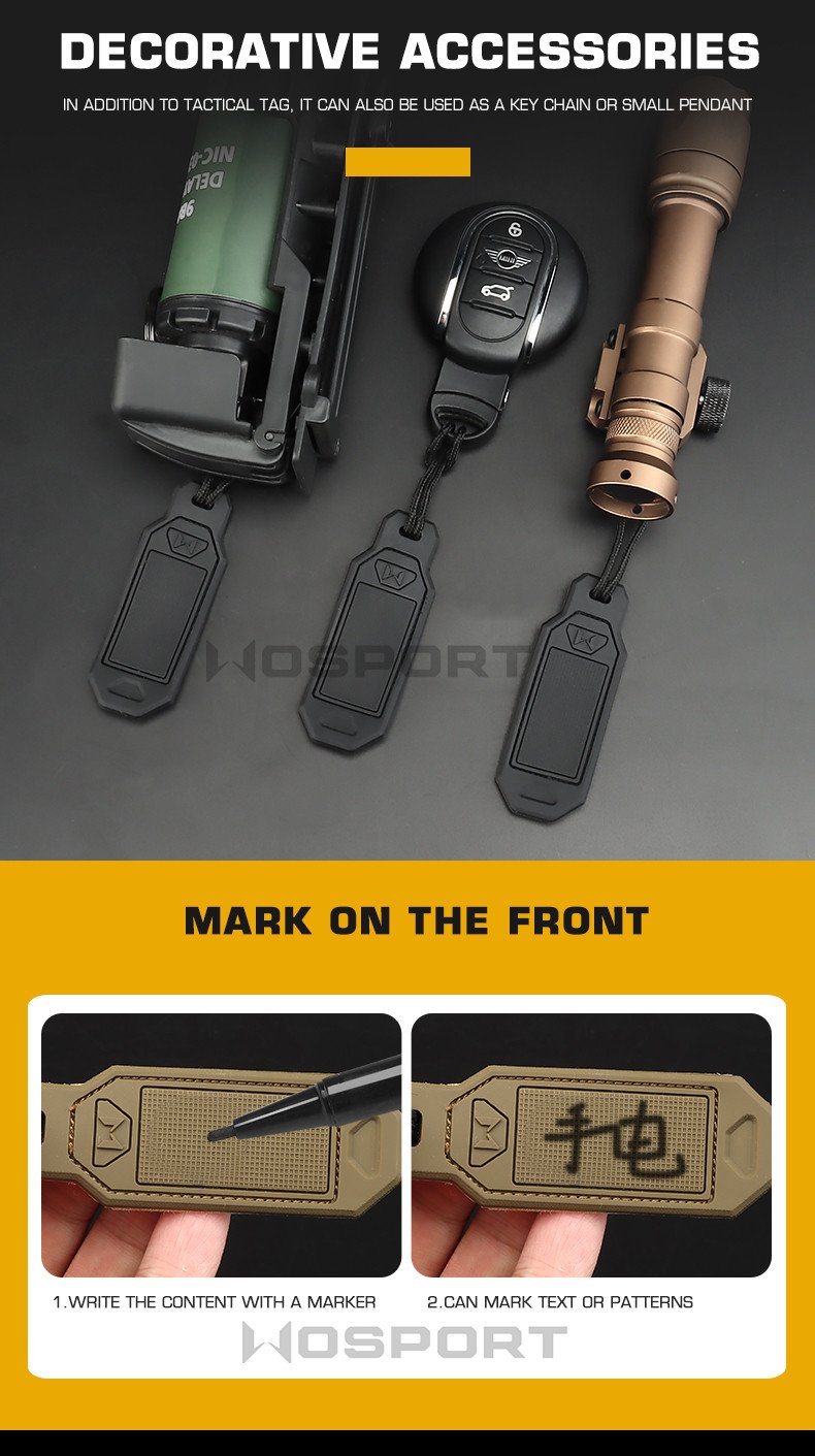 Personalized WoSporT tags (4 pcs) - Tan