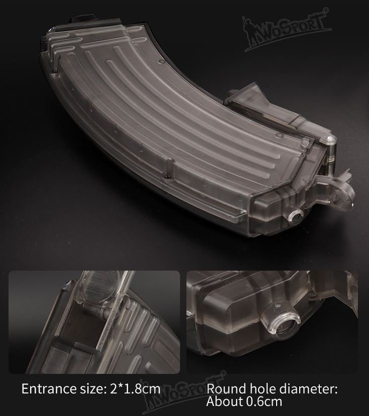 Speedloader  type AK, 1000 BBs - Transparent (bright)