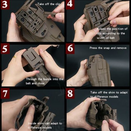 WST Universal Belt Holster GB34 for Compact Pistols, Right Hand - Grey