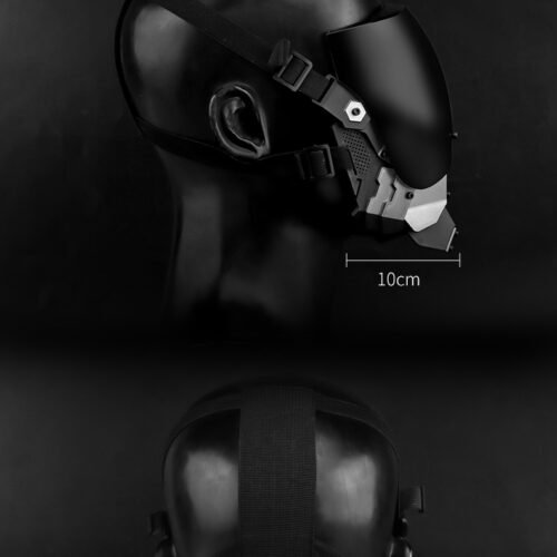 WST Cyberpunk Mask with Anti-Fog Visor - Black