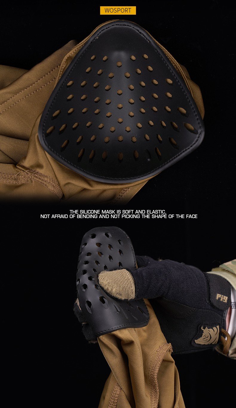 Balaclava with rubber protective mask WST 2.0 - Tan