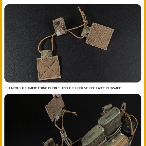 Fastener with velcro for open pouch - Coyote