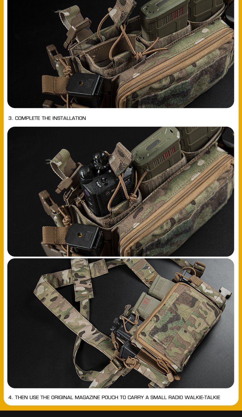Fastener with velcro for open pouch - Coyote