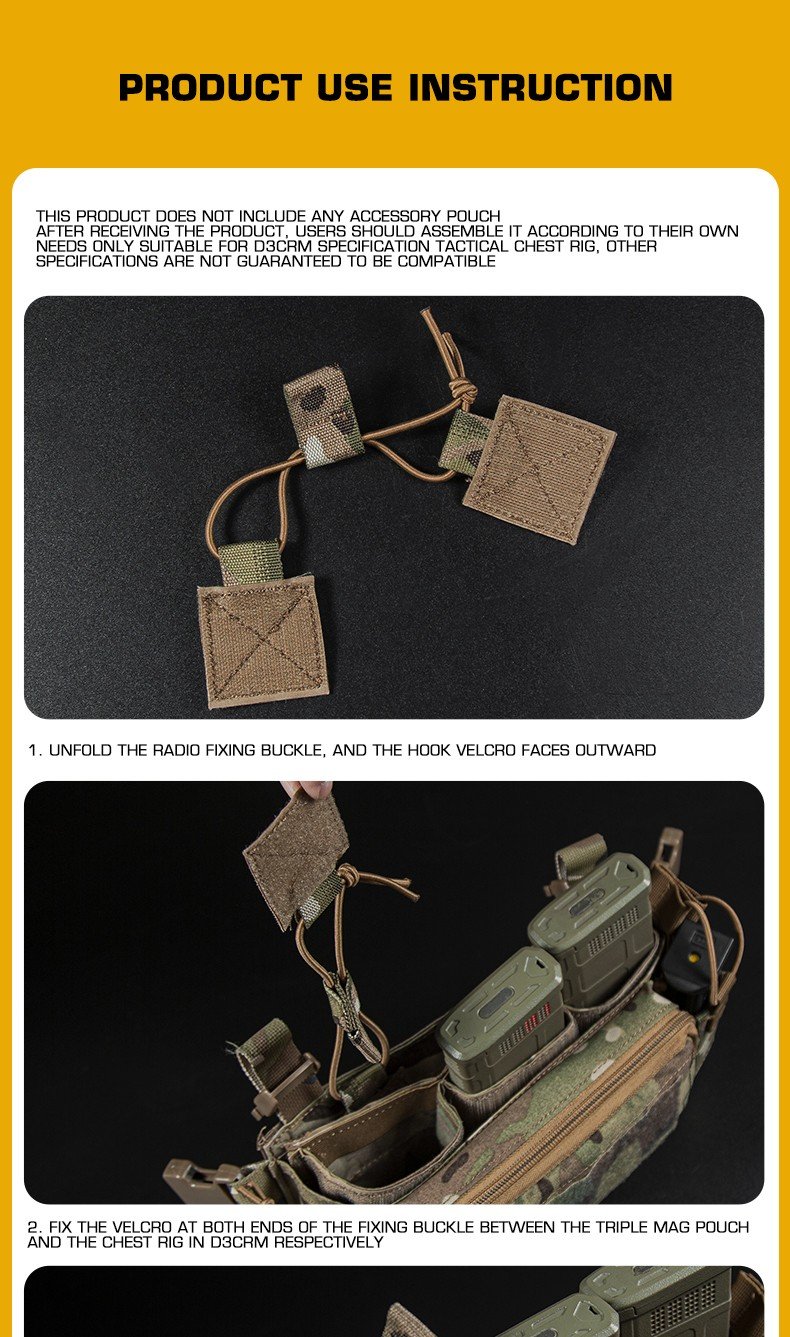 Fastener with velcro for open pouch - MC