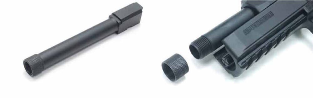 ASG CZ P-09 GBB Threaded Metal Outer Barrel, 14mm CCW - Black