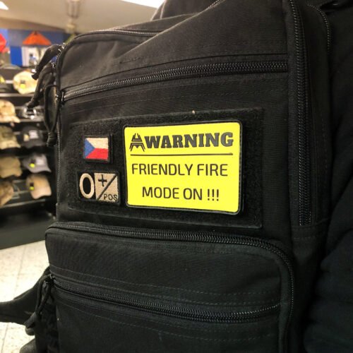 ANAREUS VELCRO Warning patch FRIENDLY FIRE - Yellow