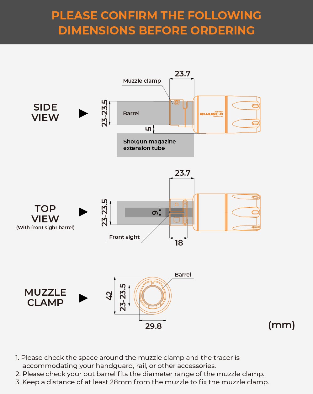 AceTech QUARK C (BLASTER) Shotgun Tracer Unit - Black