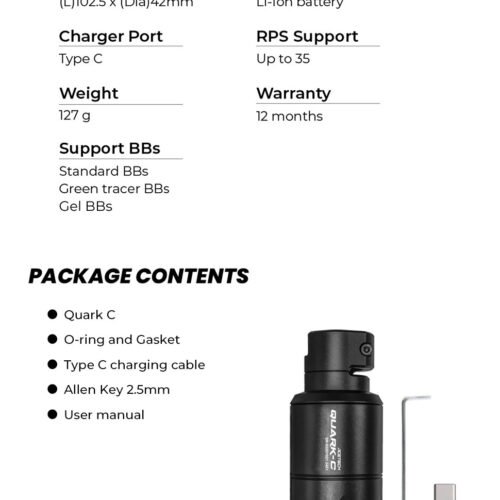 AceTech QUARK C (BLASTER) Shotgun Tracer Unit - Black