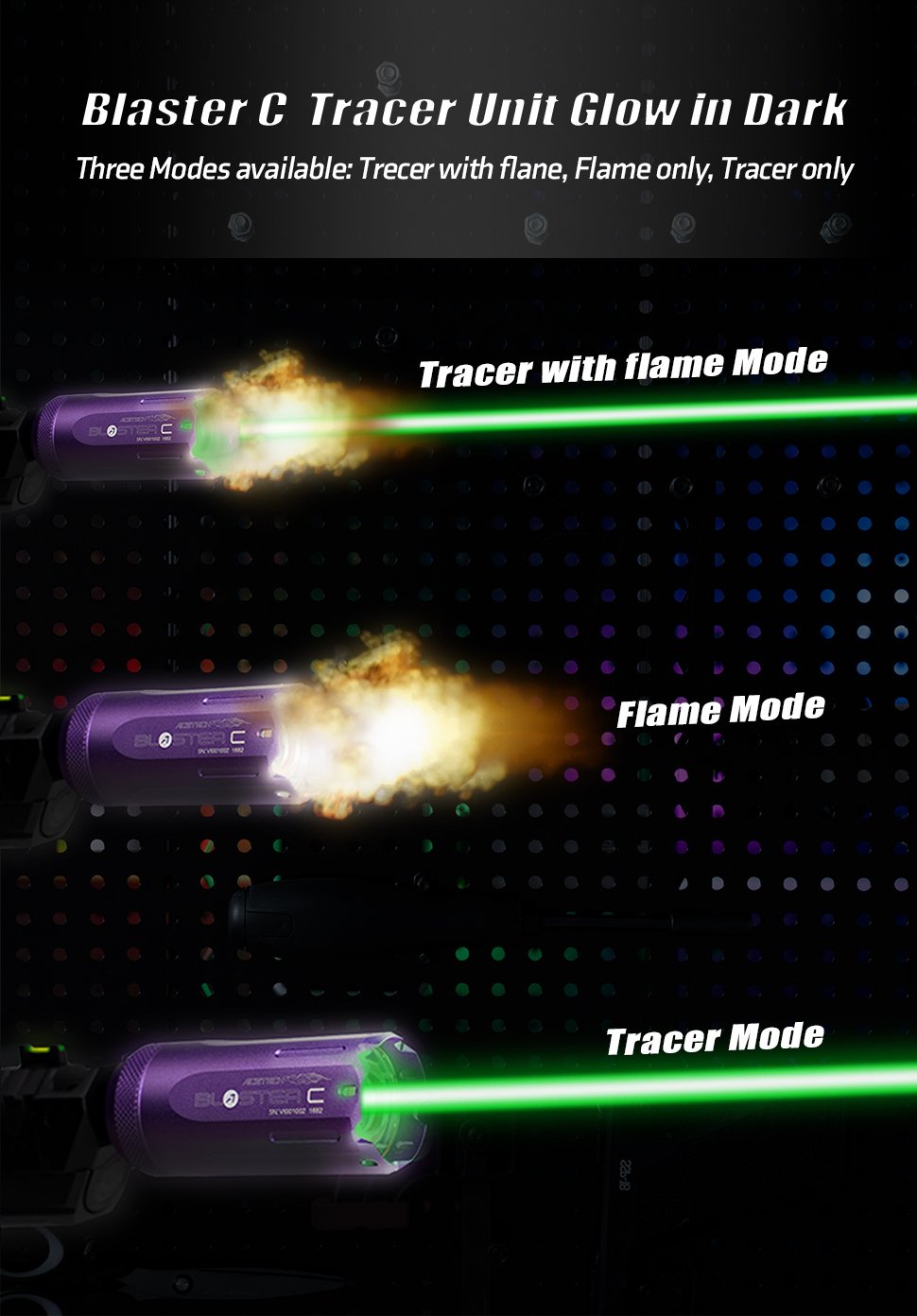 AceTech BLASTER C Tracer Unit with Muzzle Flame - Green