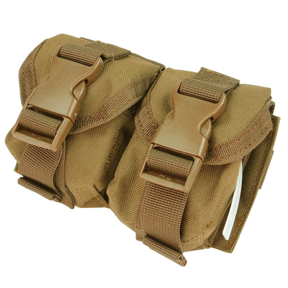 Condor Double Hand Grenades Molle Pouch - Coyote