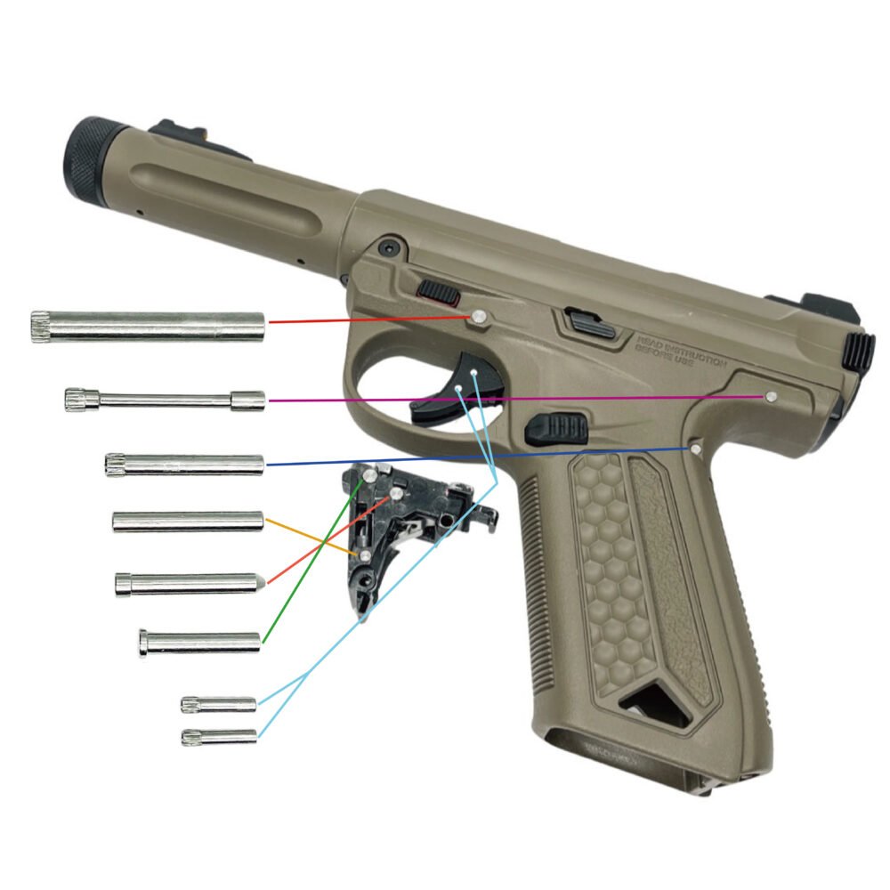 Stainless steel Pin set CTM TAC for AAP-01/C - Chameleon (electroplated)