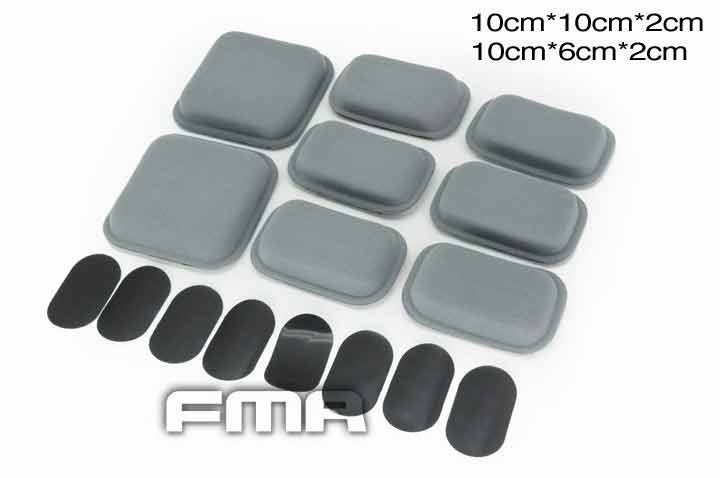 FMA Set of Protective Helmet Pads, 8 Pieces - Grey