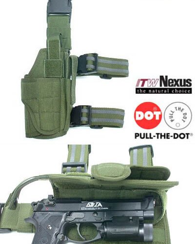 GUARDER Universal Leg Holster TORNADO, Right-Handed - Green