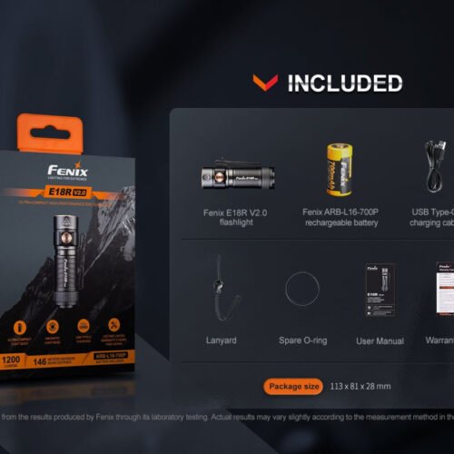 LED Flashlight Fenix E18R V2.0