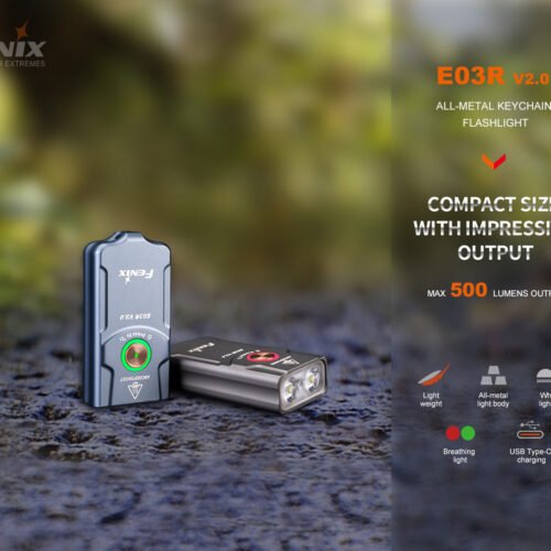 Flashlight Fenix E03R V2.0 - Grey