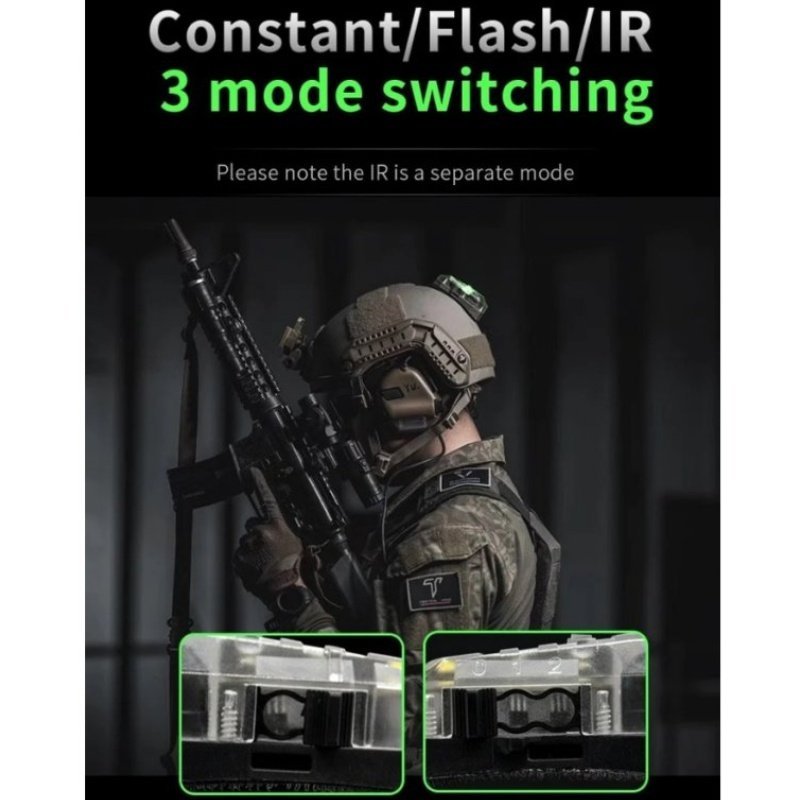 EARMOR F101 Stealth Identification Beacon (Green/White/IR Light) - Coyote Brown