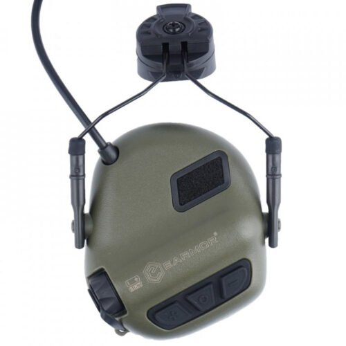 EARMOR M31H PLUS Electronic Hearing Protector, Helmet Mount - Black