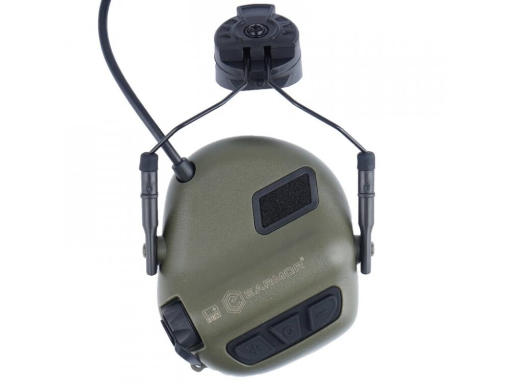 EARMOR M31 PLUS SET Electronic Hearing Protector, Headband / Helmet Mount - Foliage Green