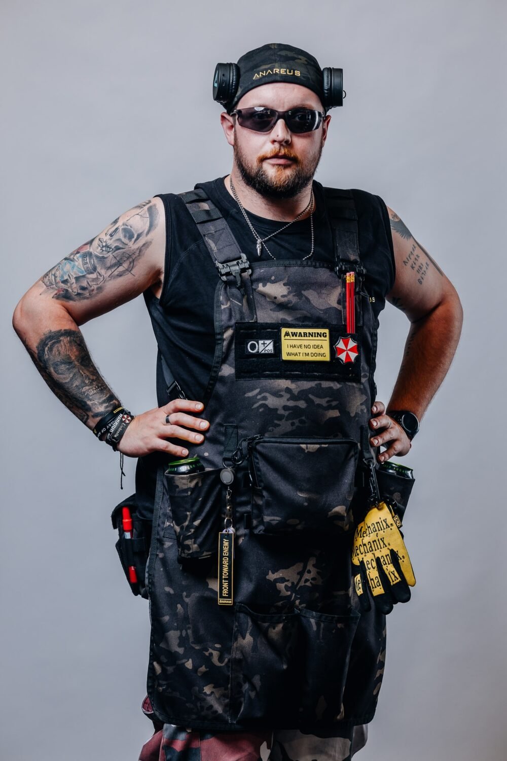 ANAREUS Tactical Grill Apron GrillCommander, Laser-cut - MC Black