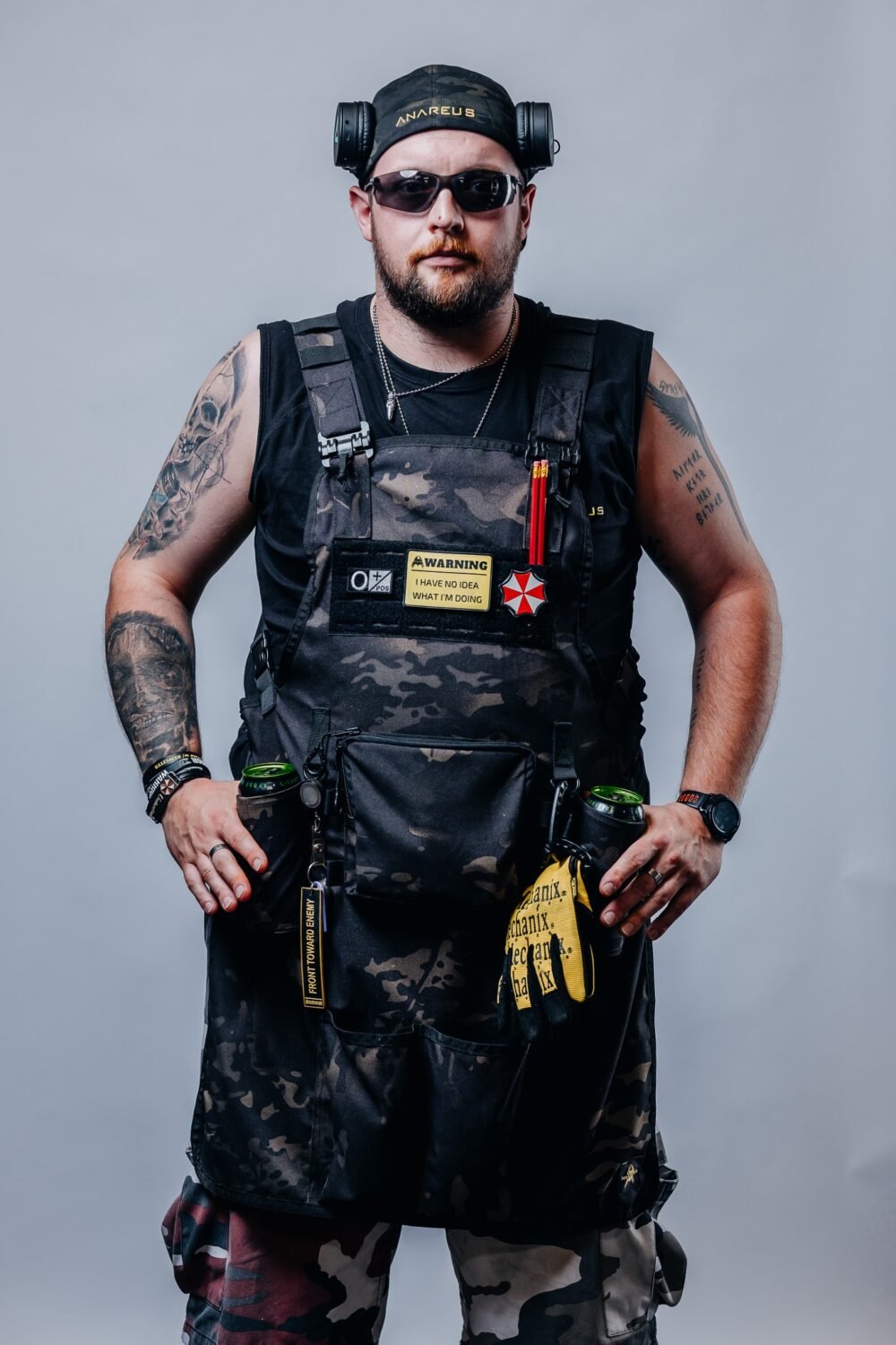 ANAREUS Tactical Grill Apron GrillCommander, Laser-cut - Flecktarn