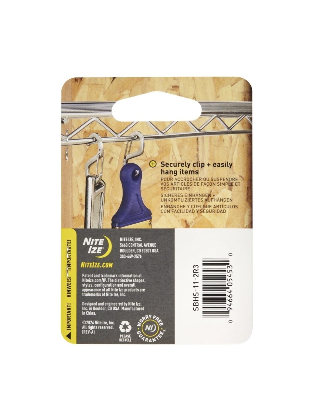 60529 S-Biner(R) Hook 'N Hold(TM) Carabiner, Small - Silver (2 pcs)