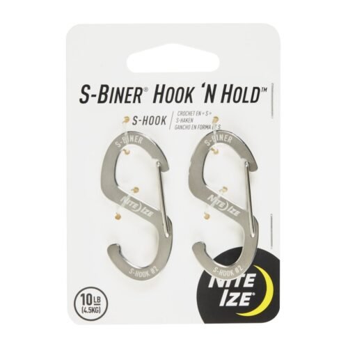 60530 S-Biner(R) Hook 'N Hold(TM) Carabiner, Small - Silver (2 pcs)