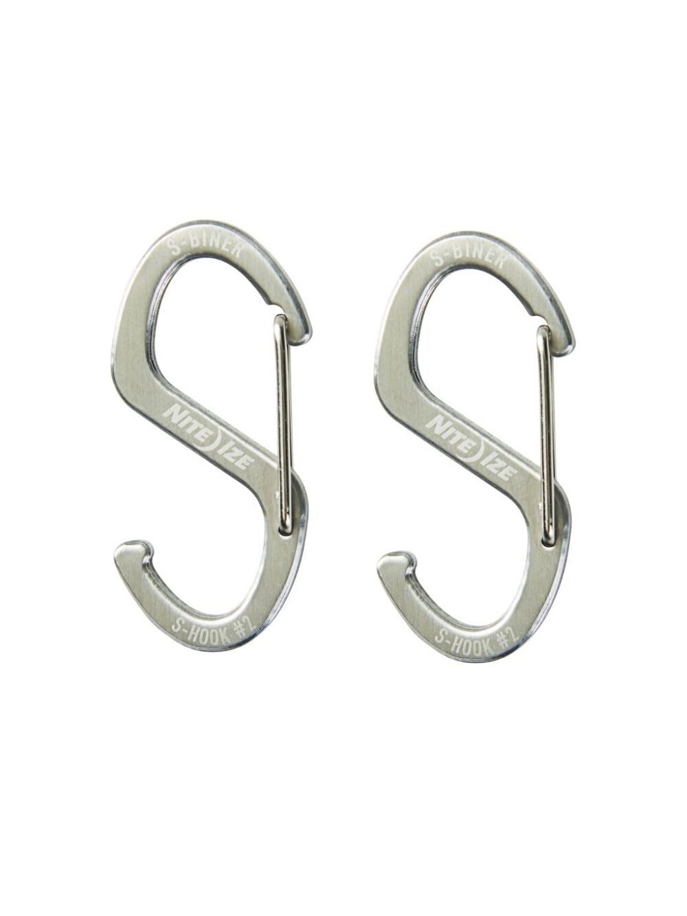 60534 S-Biner(R) Hook 'N Hold(TM) Carabiner, Small - Silver (2 pcs)