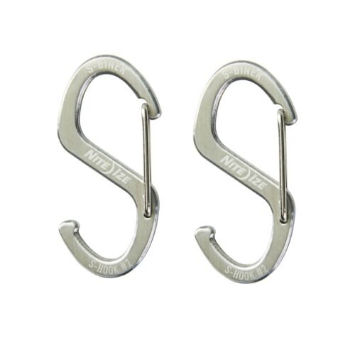 60534 S-Biner(R) Hook 'N Hold(TM) Carabiner, Small - Silver (2 pcs)
