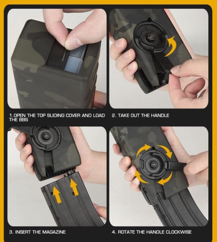 WST Lever Silence Speedloader, 1000 BBs - Transparent (bright)