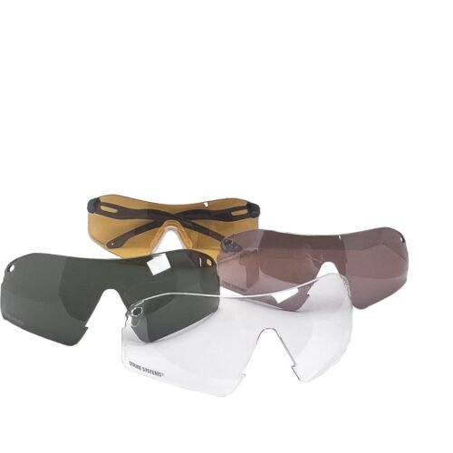 61023 STRIKE DROP ZONE Protective Glasses, 4 Lenses H2X Anti-Fog - Black