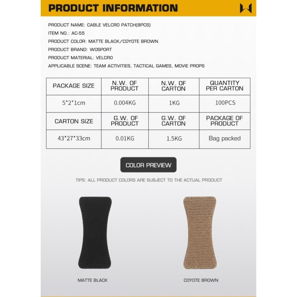 61674 WST Cable Organizer, 8 pcs - Coyote