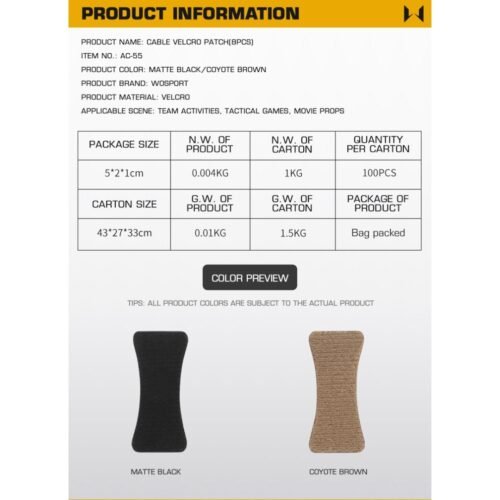 61674 WST Cable Organizer, 8 pcs - Coyote