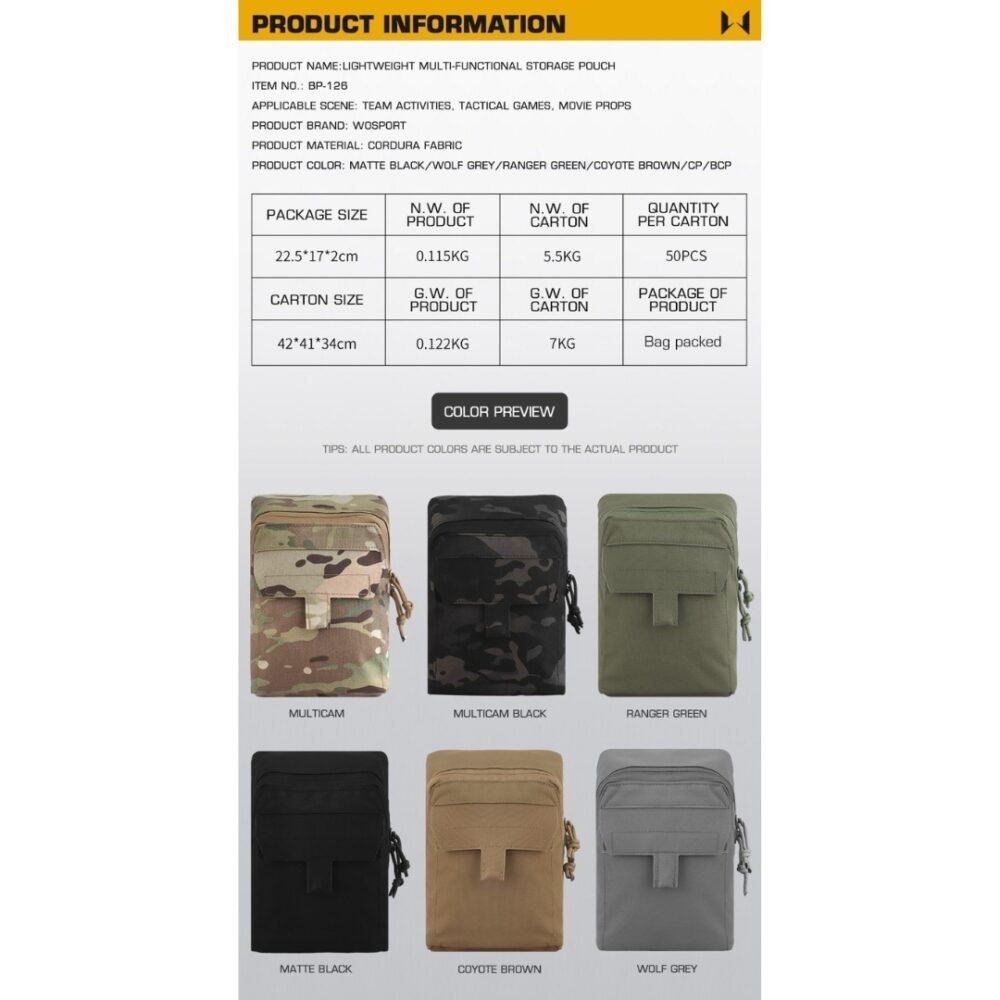 WST Multifunctional Molle Pouch GP with Zipper - MC
