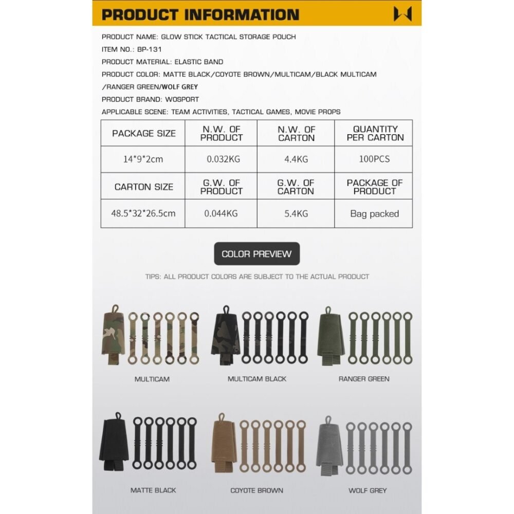 WST Glow Stick Tactical Storage Pouch - Ranger Green