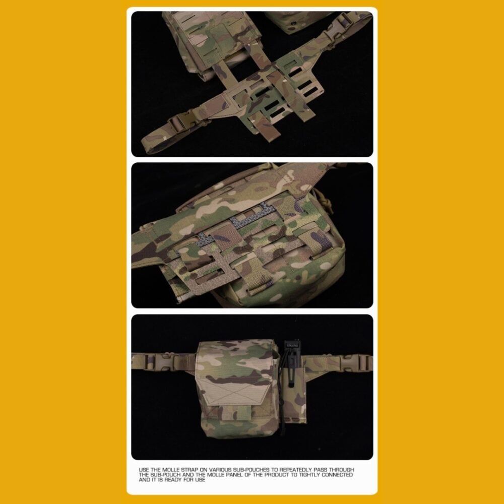 WST Fanny Pack Molle Adapter Panel , Small (4 Rows) - Black