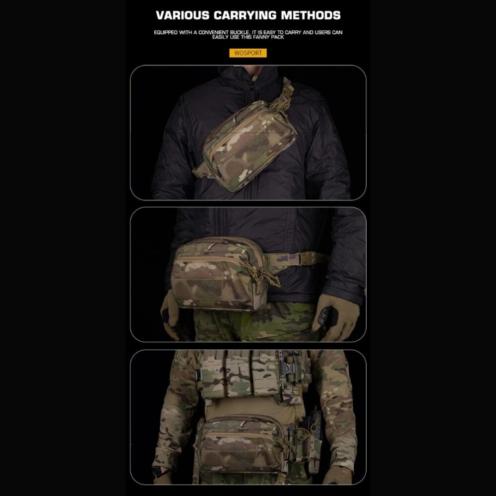 WST Fanny Pack Molle Adapter Panel , Large (6 Rows) - Black