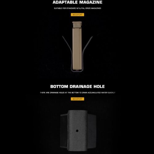 WST Kydex Insert for 7.62 Magazine Pouch, Medium - Black