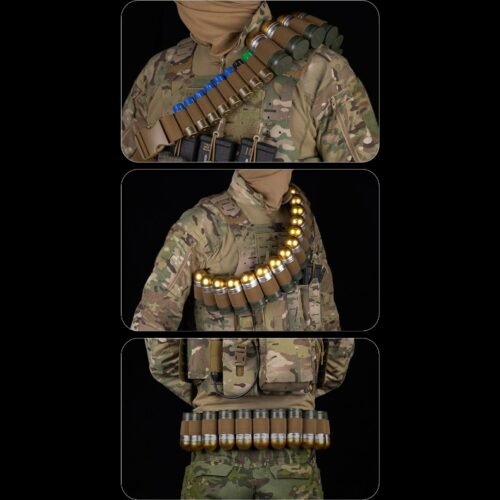 WST Bandolier Belt for 16 pcs 40mm Grenade Shell - Black