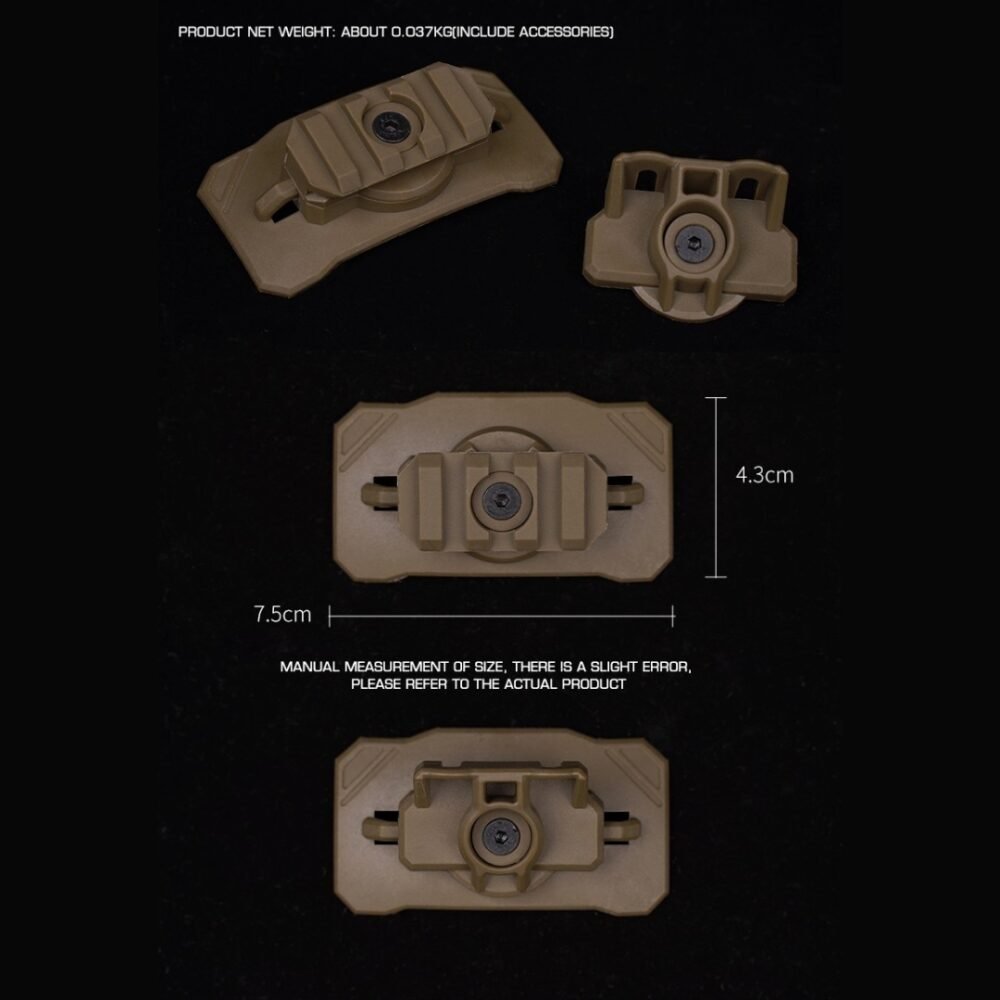 WST Universal Helmet Tactical Light Adapter, Velcro Mount - Tan