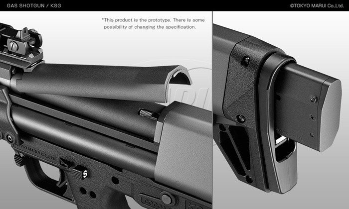 TM Gas GNB Shotgun KSG, 3/6 shots - Black