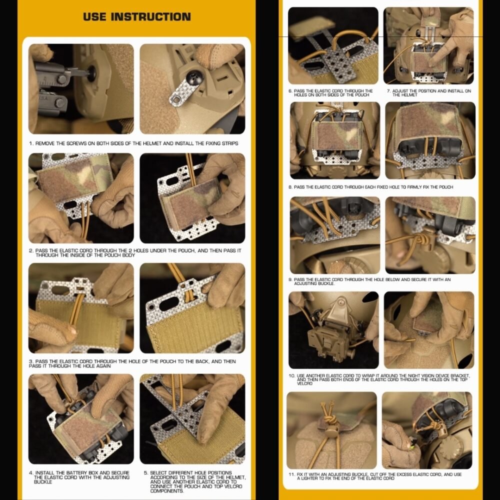 WST NVG Battery Helmet Pouch, Velcro Mount - Black