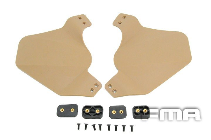 6297 FMA Side Cover Ear Protectors for ARC Helmet Rail (FAST / MICH) - Tan