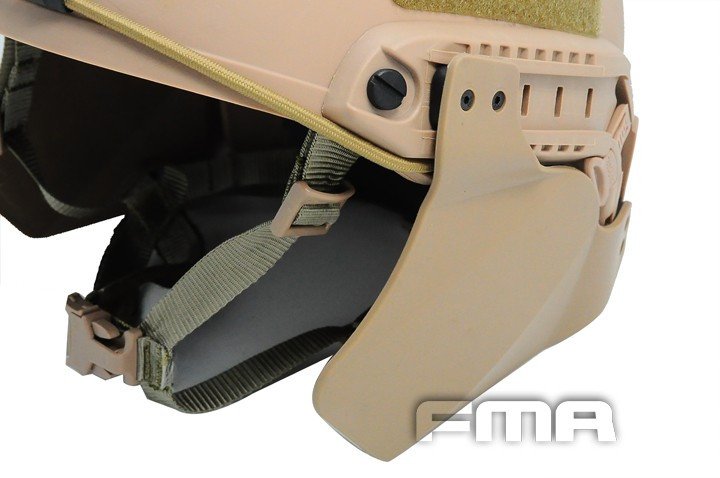 6298 FMA Side Cover Ear Protectors for ARC Helmet Rail (FAST / MICH) - Tan